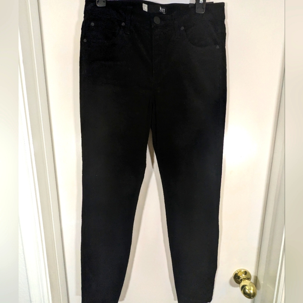 KUT From The Cloth High Rise Diana Fab Ab Skinny Black Corduroy Size 8 NWT